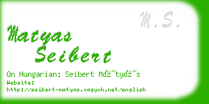 matyas seibert business card